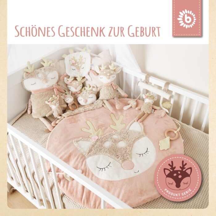 Bieco Kuscheltier Reh Ella mit Rassel | Baby Kuscheltier ab 0 Monate Stofftier Baby Plüschtier Re – Bild 3